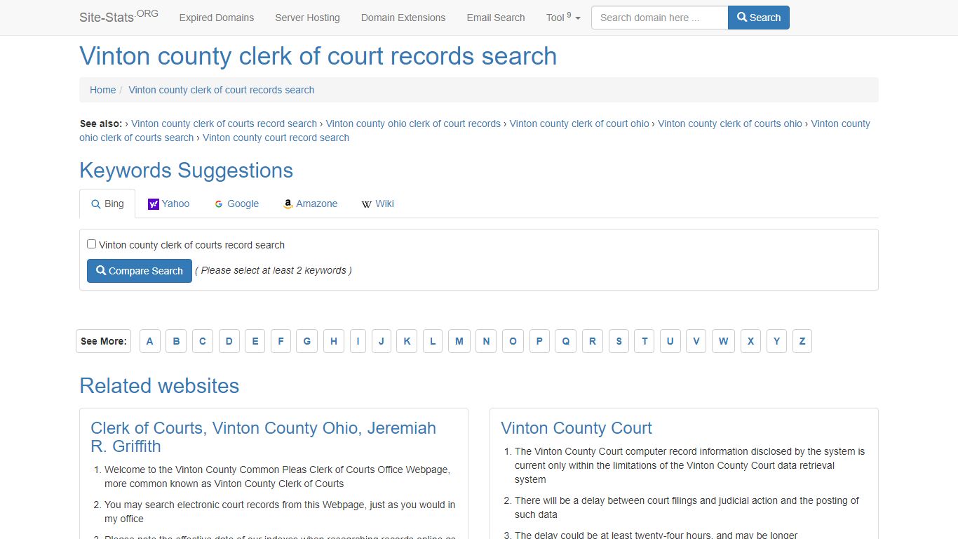 Vinton county clerk of court records search