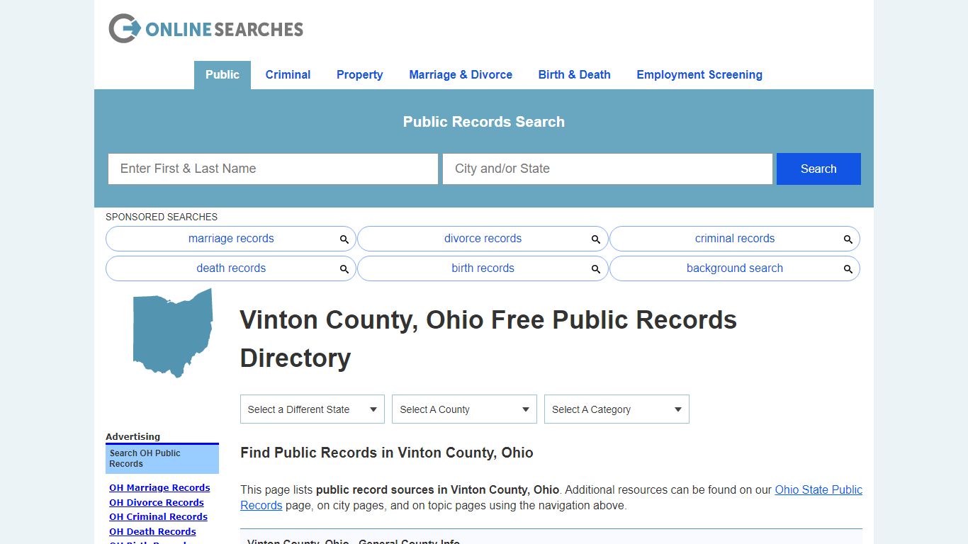 Vinton County, Ohio Public Records Directory